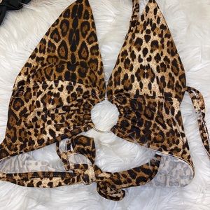 cheetah o ring crop top